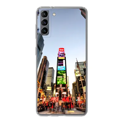 Produktbild von MuchoWow® Handyhülle Schutzhülle Hülle für Samsung Galaxy S21 Plus New York - Nacht - Platz Silikon Softcase Handy Hülle - Handy-Tasche