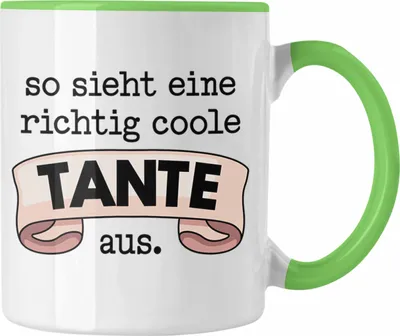 Produktbild von Trendation - Beste Tante Geschenk Tasse mit Spruch Kaffeetasse für Coole Tante (Grün)