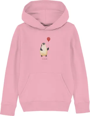 Produktbild von Mr. & Mrs. Panda Kinderpullover Pinguin Luftballon 12-14 Jahre (152/164) - Baumwolle Pink - Geschenk, Pulli, Kinderbekleidung, Kirmes, Pullover, Freundin, Neustart, Hoodie