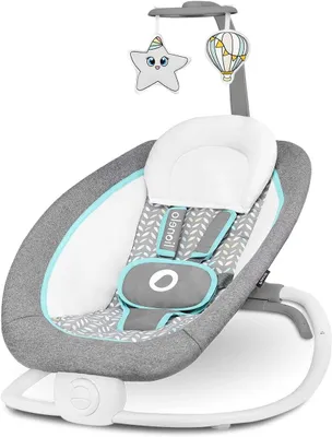 Immagine prodotto di Sedia a dondolo per neonati - Seggiolino oscillante - Relax per bambini - Schienale regolabile in 4 posizioni - Adatto fino a 9 kg - Grigio