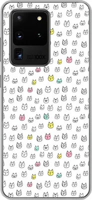 Produktbild von MuchoWow® Handyhülle Schutzhülle Hülle für Telefoonhoesje Samsung Galaxy S20 Ultra Mädchen - Katze - Haustiere - Muster - Mädchen - Kinder - Kinder Silikon Softcase Handy Hülle - Karteninhaber