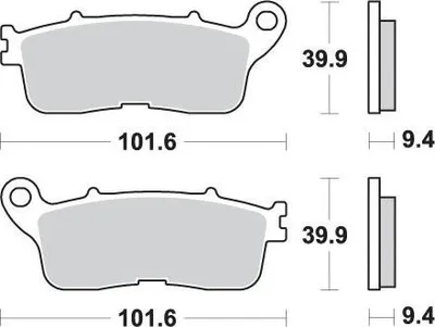 Zdjęcie produktu dla KH636 – klocki hamulcowe śrubinowe, metaliczne (złote) do tylnego hamulca Yamaha VFR 1200 '12-'18