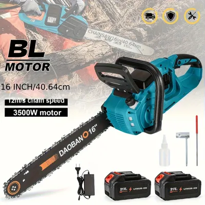 Productafbeelding van Kettingzaag - Snoeizaag - Takkenzaag - Boomzaag - Handkettingzaag - Draadloos - 3500W Brushless Motor