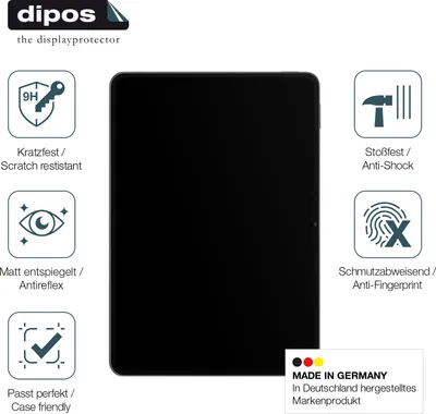 Produktbild von 2x Schutzfolie für Xiaomi Pad 7 Pro matt - Anti-Shock 9H Folie dipos Glass Kunststoffglas