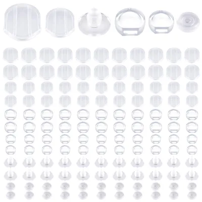 100 Ohrclips-Pads, 6 Stile, transparente Silikonpads