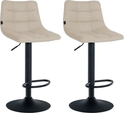 Produktbild von 2er Set Barhocker Jerry Stoff schwarz creme