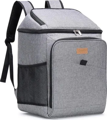 Produktbild von Gepolstes Picknickkühlbox-Set - 26L - 34 Einbauchaschen - Große Picknicktasche - Wasserfest - Tragbarer Kühlschrank - Weiches Kühltasche - Außen - Picknick - Strand - Grillen - Camping - Reisen - Familie - Grau