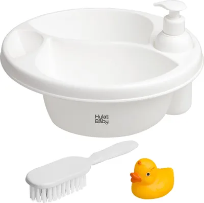 Produktbild von Hylat Baby Baby Waschschüssel, 3 Kammern, mit praktischem Zubehör