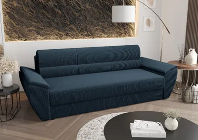 Produktbild von Roe Furniture | Schlafsofa - REBI BIS - 240x78 cm - Blau - Mit Schlaffunktion und Bettkasten - Sofa - Sofabett