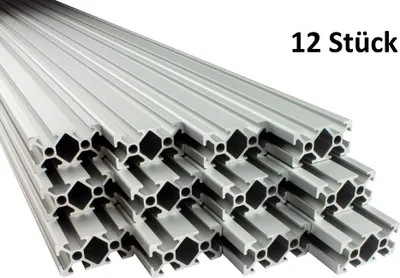 Produktbild von Alu Profil 12 Stück 20x40mm 2m System-, Montage-, Konstruktionsprofil Nut 6