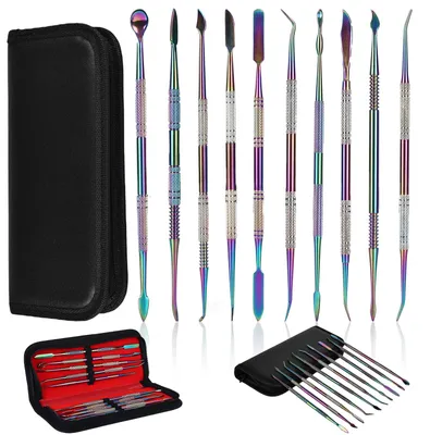 Modellierwerkzeug-Set, 10-teilig, Edelstahl, mit Tasche