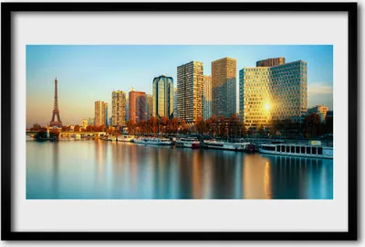 Produktbild von Bild 60x40 MDF-Rahmen Wandkunst Meerstadt Paris Häuser