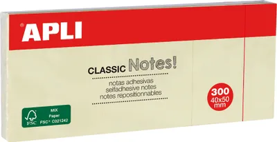 Zdjęcie produktu dla APLI 10977 APLI Haftnotizen "CLASSIC Notes!", 40 x 50 mm, gelb