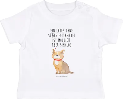 Produktbild von Mr. & Mrs. Panda  T-Shirt Hund Glück 0. - 6. Monat - Weiß - Geschenk, Herz, Organic Baby, Babyshirt, Sprüche, Corgie, Spruch, Liebe, Kurzarmshirt