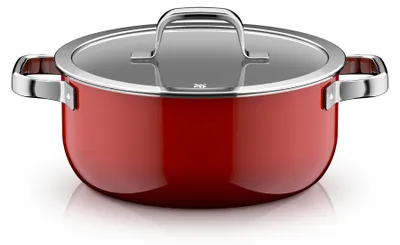 Produktbild von WMF Fusiontec Mineral Pro, Bratentopf mit Deckel, 24 cm, Passion Red 3201114101 4000530759962