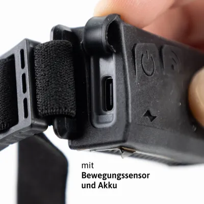 Produktbild von Dönges Stirnleuchte 230°, mit Bewegungssensor und Akku HL84430 (Outdoor)