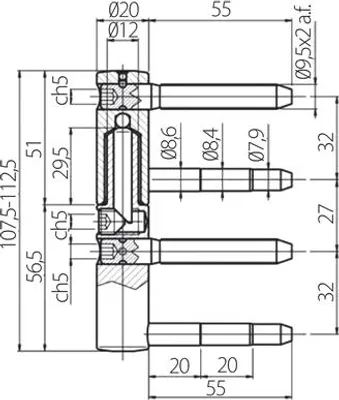 Image de Charnière 495-200 Otlav EXACTA 3D 20 mm avec protection zinguée argentée