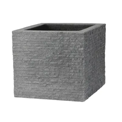 Produktbild von Pflanzkübel quadratisch Kubus 40 x 40 x 34 cm grau PATIO