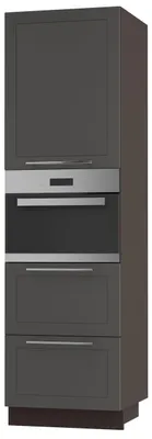 Produktbild von Backofenschrank KVANTUM Teilauszug 60cm Korpus- & Frontfarbe wählbar (Q-D14/RU/2M/356),graphit matt,lava