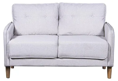 2-Sitzer Sofa aus Polyester, hellgrau, 131x75x86 cm
