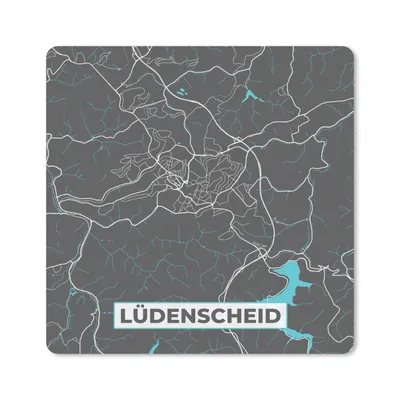 Produktbild von MuchoWow® Mauspad Mousepad Karte - Lüdenscheid - Blau - Stadtplan - Deutschland 20x20 cm - Mousepads - Maus Mat - Pad - Mausunterlage - Desk Mat - Bureauartikeln