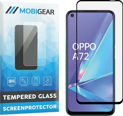 Produktbild von Mobigear Premium OPPO A72 Panzerglas Gehärtetes Glas Displayschutz - Hüllenfreundlich - Schwarz