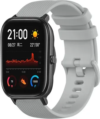 Produktbild von Strap-it Xiaomi Amazfit GTS Luxus Silikonarmband (Grau)