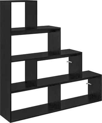Image de vidaXL Séparation de pièce Bibliothèque noire imitation chêne