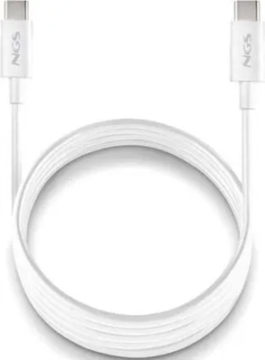 Productafbeelding van NGS ZYRO 60W-1, 1 meter, USB-C, USB-C, USB 2.0, 0,48 Gbit/s, Wit