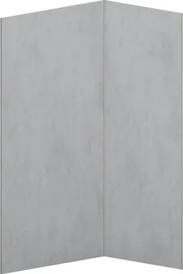 Produktbild von Wandpaneele Dusche 2er-Set inkl. Profile - Aluminium - 90 x 120 x 210 cm - Beton-Optik - ARFINO