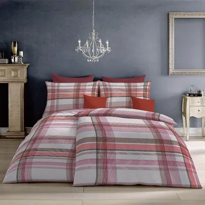Produktbild von Fleuresse Mako-Satin Bettwäsche Milano 114323 rot 155x220 cm + 80x80 cm
