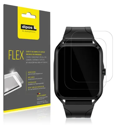 Produktbild von 2x Schutzfolie für BANGWEI SML5-B 1.83 Zoll Folie, 100% Displayabdeckung, dipos Flex