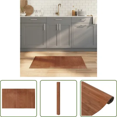 Obrázek produktu pro The Living Store Koberec obdélníkový hnědý 60x100 cm Bamboo
