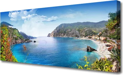 Produktbild von Tulup Leinwand-Bilder 125x50 Wandbild Canvas Kunstdruck Bucht Landschaft