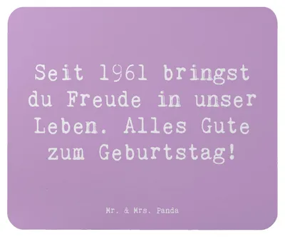 Produktbild von Mr. & Mrs. Panda Mousepad Spruch 1961 Geburtstag - Lavendeltraum - Geschenk, computer, mousematte, Mauspad, Feier, Happy Birthday, Mouse Pad, Glückwunsch, schätzen, pc