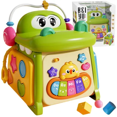 Obrázok produktu pre Vzdelávací triedič kociek, klavír, senzorické bludisko, hodiny, krokodíl MS007