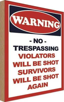 Produktbild von vianmo Holzschild 18x12 cm Warning no trespadding Warnschild Hinweisschild