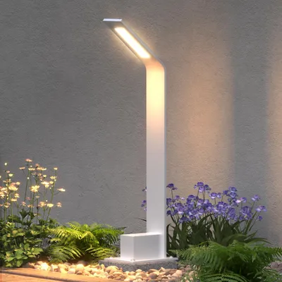 Immagine prodotto di doporro Lampione da Giardino 40 cm IP65 con LED 6W 3000K šC Paletto Luminoso da Esterno in Alluminio Bianco Opaco per Sentieri, Vialetti, Terrazze e Cortili, Design Moderno
