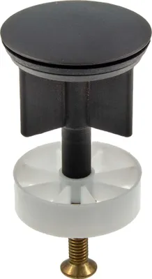 A close-up studio shot of a drain stopper.