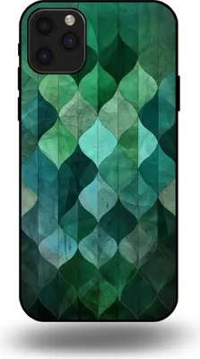 Produktbild von Smartphonica Handyhülle passend für iPhone 11 Pro Max mit grünem Blätterdruck - TPU Backcover Hülle grünes Blattdesign - Grün