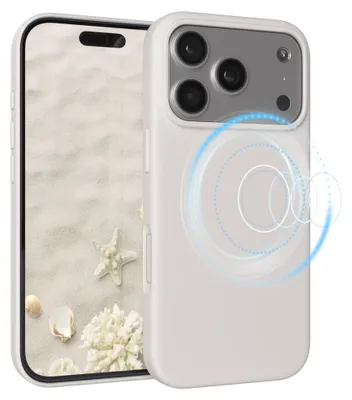 Produktbild von EAZY CASE Silikon MagSafe Handyhülle kompatibel mit Apple iPhone 17 Pro Hülle mit Kameraschutz, Silikonhülle, Schutzhülle Taupe