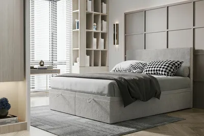 Produktbild von VELAR Boxspringbett mit bettkasten "MISTO", 160 cm, Hellgrau