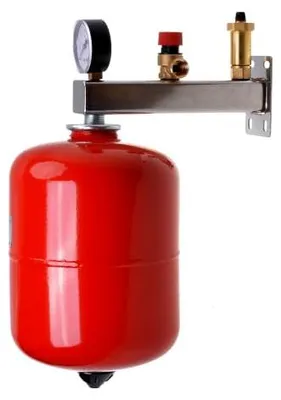 Image de Réservoir d'expansion membranaire Aqbau pour systèmes de chauffage, 8 litres, avec groupe de sécurité