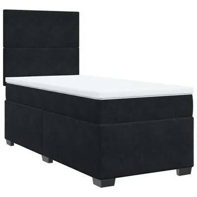 Produktbild von Boxspringbett mit Matratze Schwarz 80x200 cm Samt