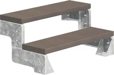 Produktbild von Aussentreppe Pertura Tallis ohne Geländer 2 Steigungen Trimax 80 cm dunkelbraun