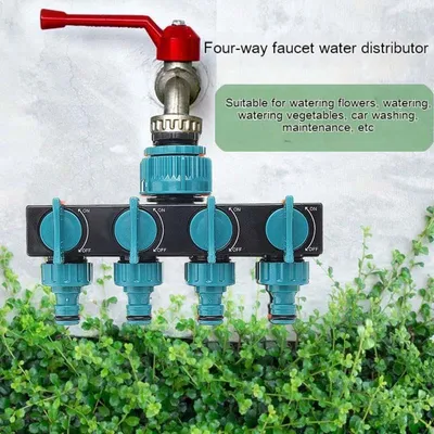 4-Wege Wasserverteiler Schlauch Splitter für Garten - Schlauch Connector