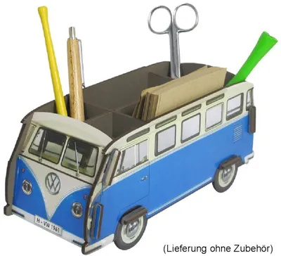 Produktbild von Werkhaus Photo-Stiftebox Stiftehalter VW T1 Bus - blau we-2005