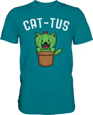 Produktbild von Kaktus Katze T-Shirt – Diva Blue / S