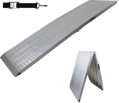 Produktbild von TRUTZHOLM 1 x Alu Auffahrampe extrabreit 70 cm klappbar 213 cm 400 kg Rampe Verladerampe Eventrampe
