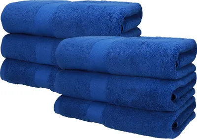 Produktbild von Betz 6 Stück Saunatücher 70 x 200 cm PREMIUM 100% Baumwolle Badetuch Liegetuch Strandtuch   Farbe: royalblau
